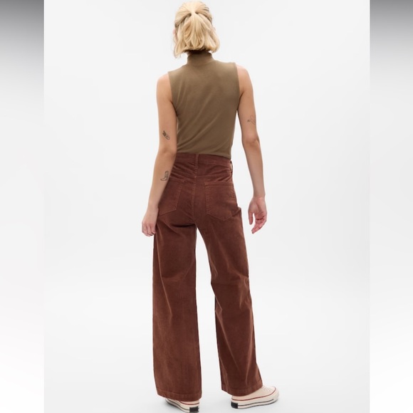 Gap brown high stride corduroy button down pants 32/14R - Picture 2 of 5